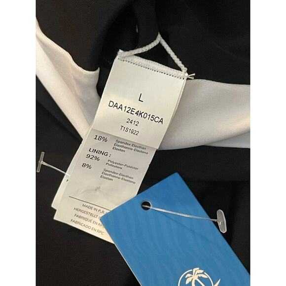 CUPSHE Women’s 1 Piece Swimsuit L Black White Colorblock Deep V Neck Wide Strap - Picture 6 of 9